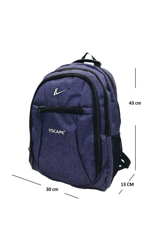 Escape 307-24  Laptop Bölmeli Çizgili Kumaş Sırt Çanta