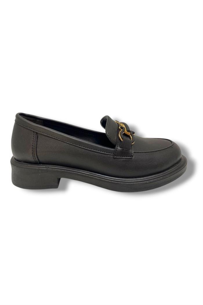 Fancy 129-25 Deri Anatomik Şerit Tokalı Loafer Kadın Ayakkabı