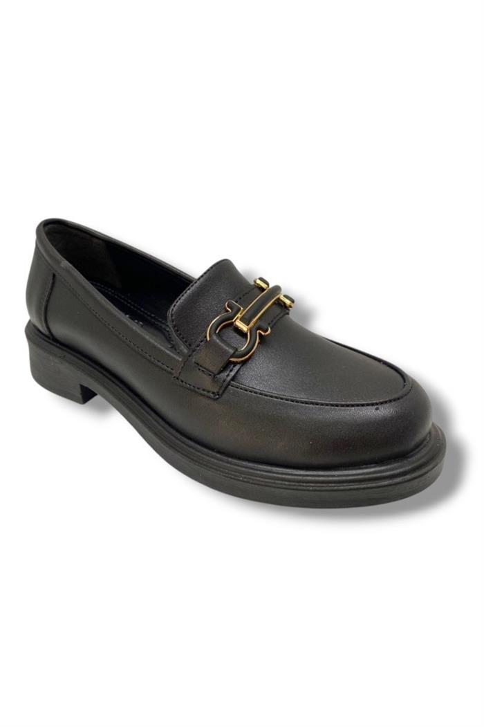 Fancy 129-25 Deri Anatomik Şerit Tokalı Loafer Kadın Ayakkabı