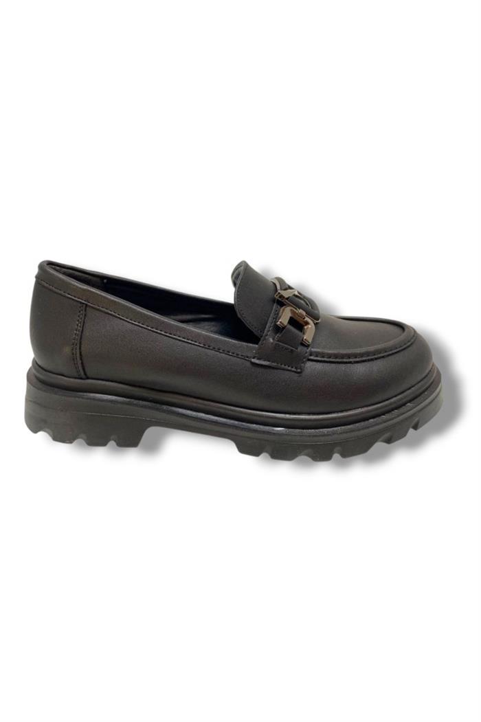Fancy 819-25 Deri Anatomik Q Tokalı Loafer Kadın Ayakkabı