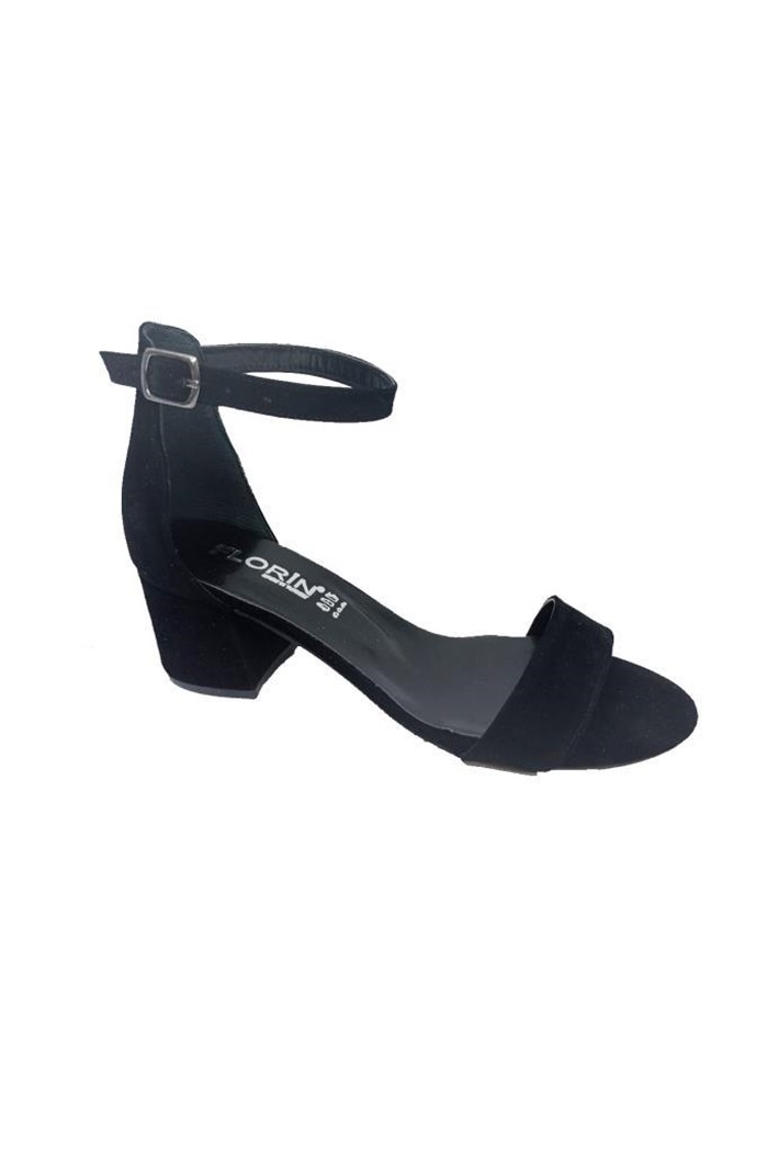 Florin 1011 Süet Kalın Topuk Fashion Kadın Sandalet