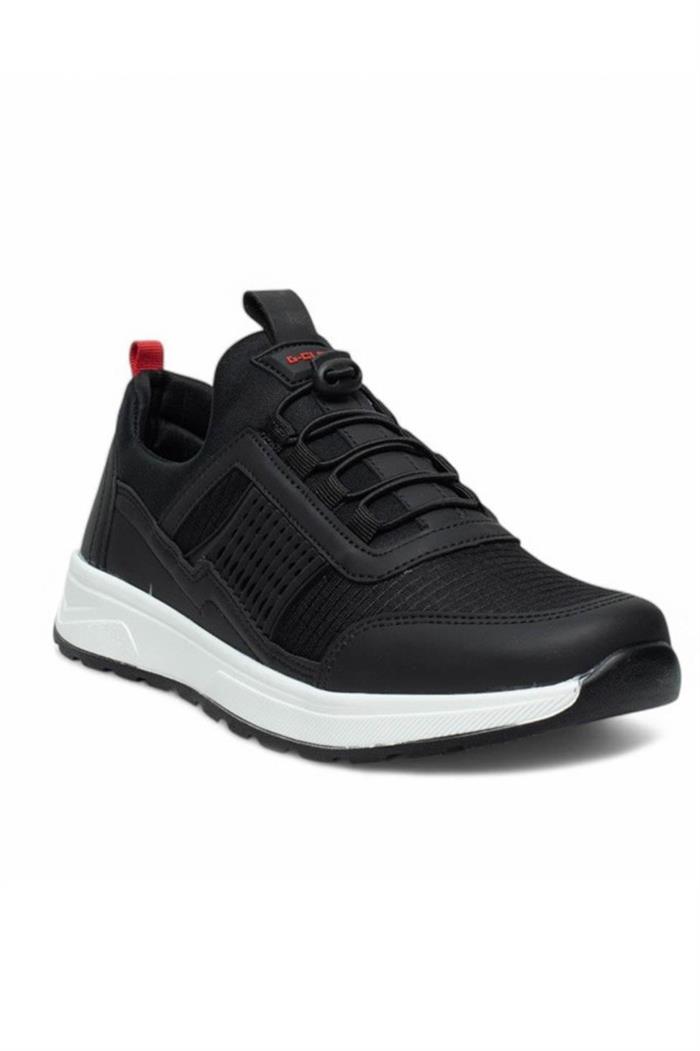 G-Class 6016-25 Deri Slip-On Anatomik Erkek Sneaker Siyah Beyaz