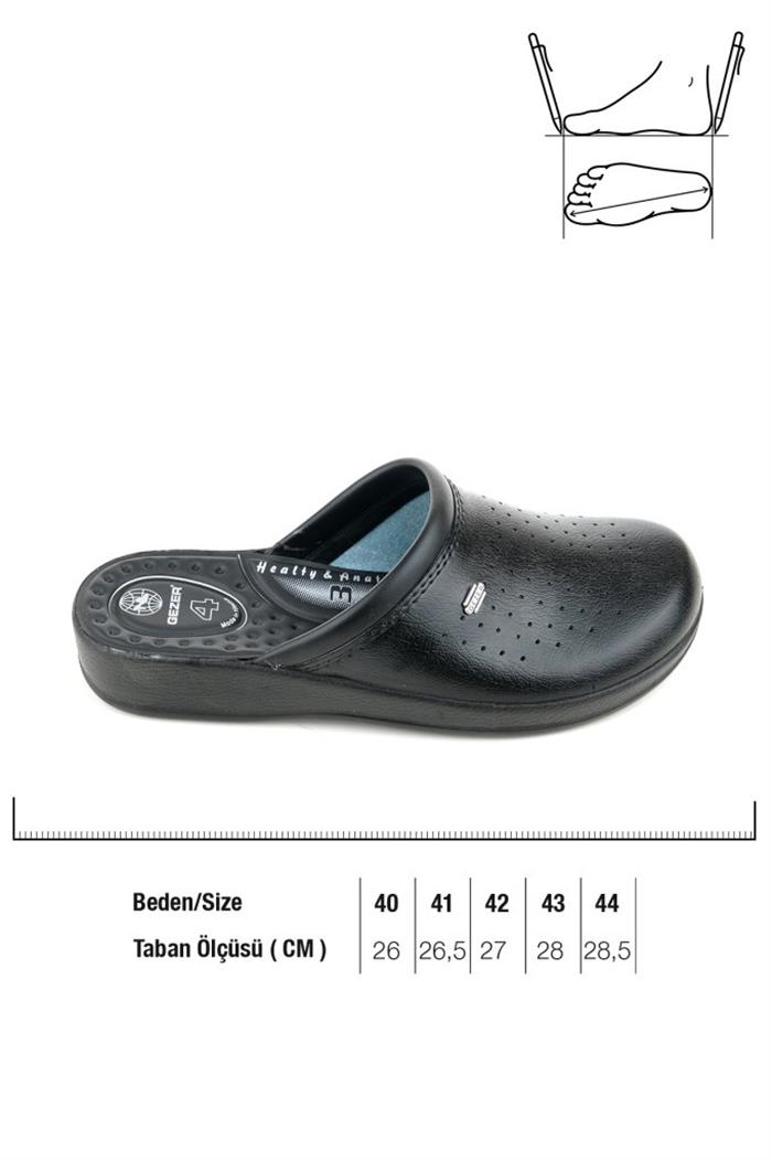 Gezer 04768-25 Deri Anatomik Sabo Erkek Terlik