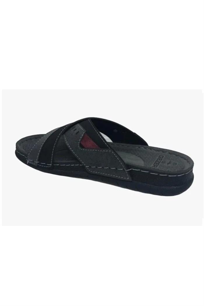 Gezer 11474-25 Deri Anatomik Çapraz Bant Erkek Terlik