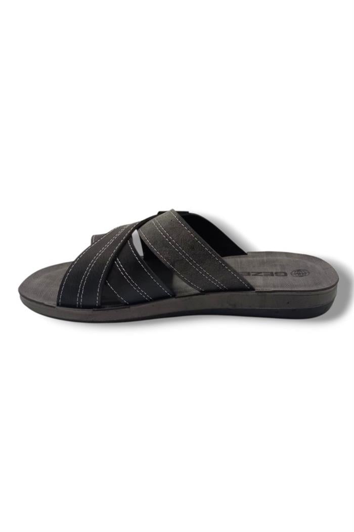 Gezer 14577-25 Deri Anatomik Çapraz 3 Bant Erkek Terlik