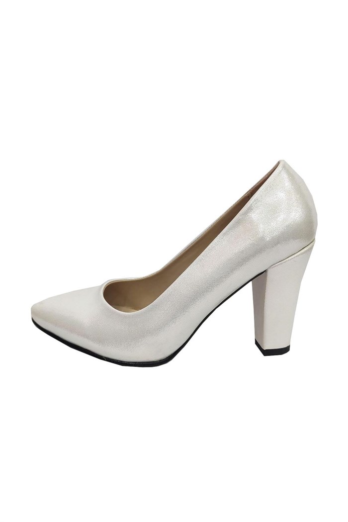 Gizem 366 Simli Stiletto Kalın Topuk Kadın Ayakkabı