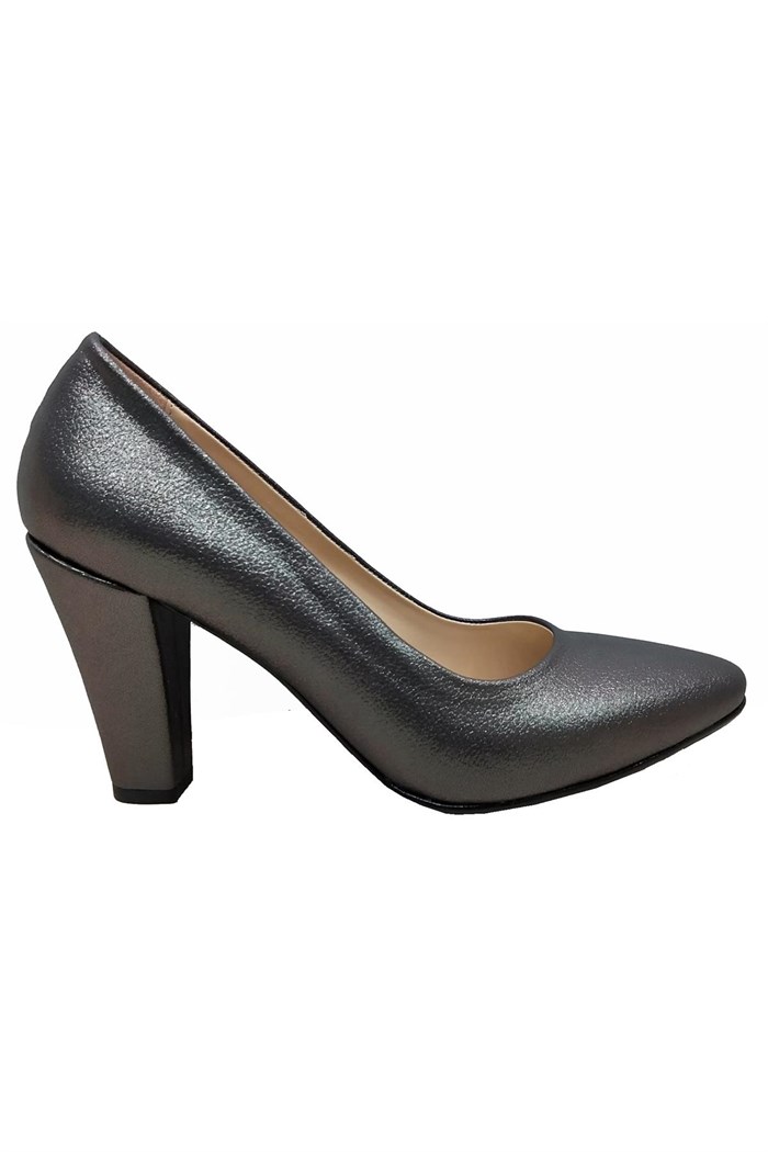 Gizem 366 Simli Stiletto Kalın Topuk Kadın Ayakkabı