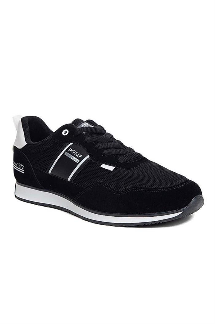 Jagulep Bugatti Deri Anorak Anatomik Erkek Sneaker Siyah Beyaz