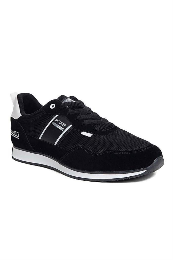 Jagulep Bugatti Deri Anorak Anatomik Erkek Sneaker Siyah Beyaz
