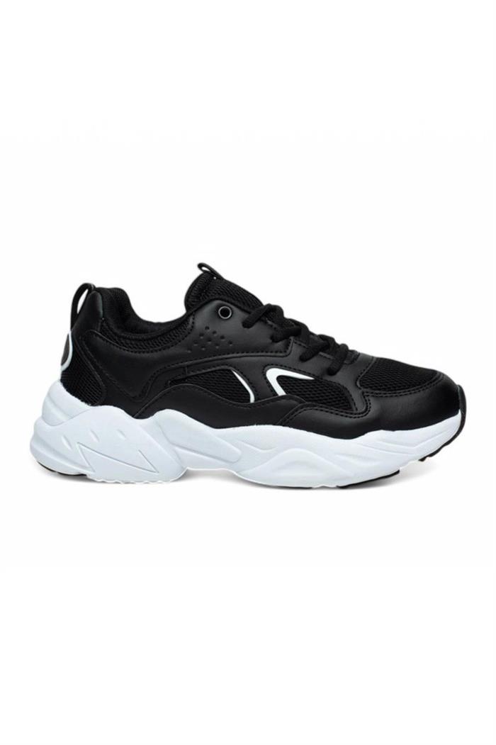 Lambirlent 2107-25 Deri Anorak Anatomik Sneaker Siyah Beyaz