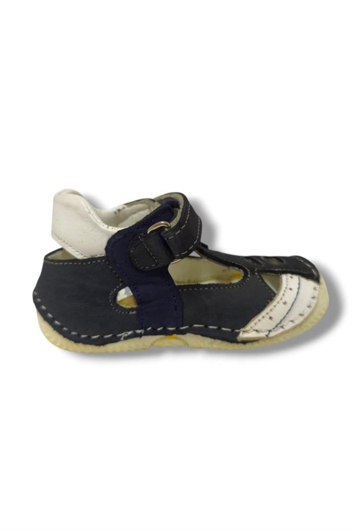 Lepi 3055-20 Önü Kapali Cırtlı Erkek Çocuk Sandalet Gri Beyaz 18-20