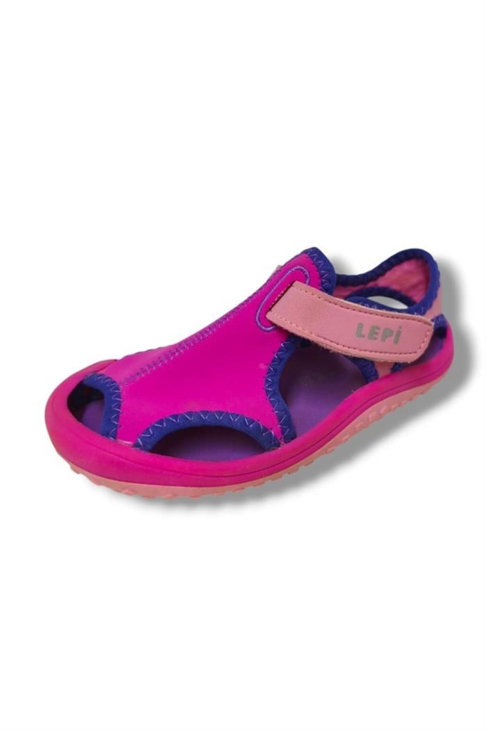 Lepi 3059-20 Cırtlı Bez Kız Çocuk Sandalet Fuşya Mor 21-25