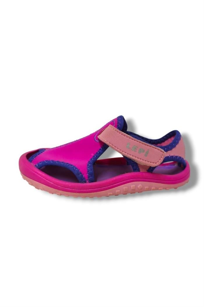 Lepi 3059-20 Cırtlı Bez Kız Çocuk Sandalet Fuşya Mor 21-25