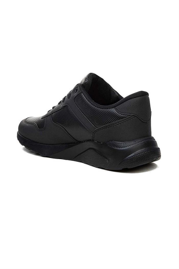 Luttoon 4039-24 Deri Anatomik Hafıza Taban Erkek Sneaker Siyah Füme