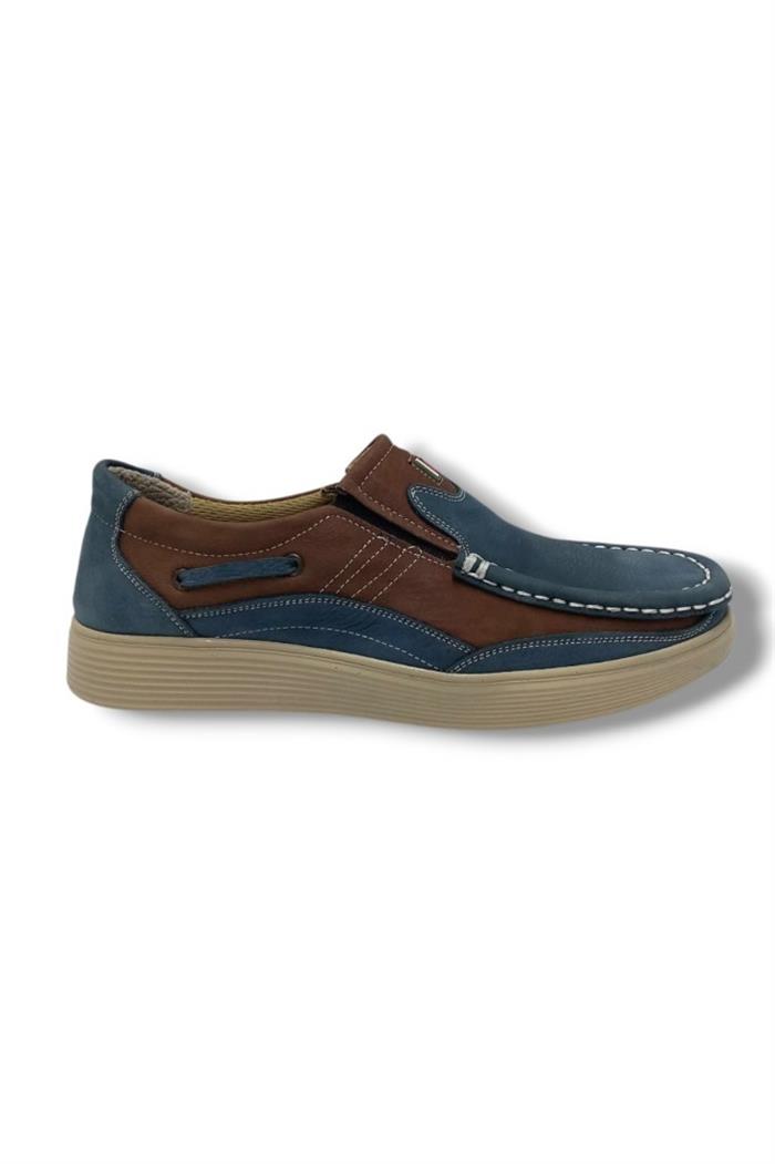 Master 1707-25 Hakiki Nubuk Deri Casual Erkek Ayakkabı Mavi Kahve Buz