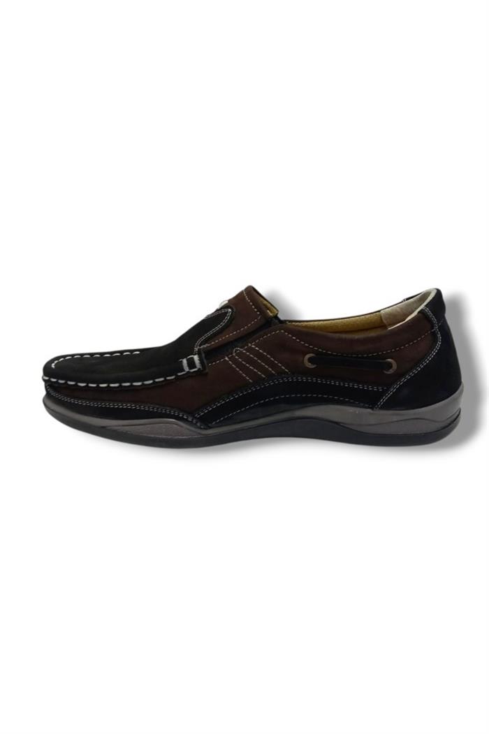 Master 1710-25 Hakiki Nubuk Deri Casual Erkek Ayakkabı Siyah Kahve