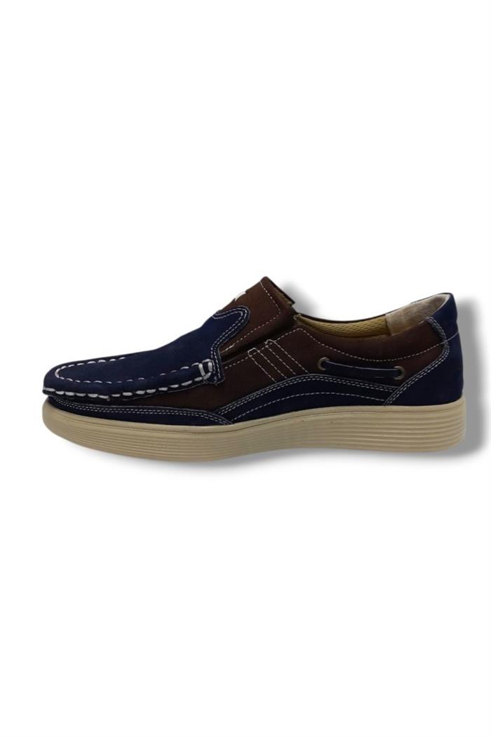 Master 1711-25 Hakiki Nubuk Deri Casual Erkek Ayakkabı Lacivert Kahve Buz