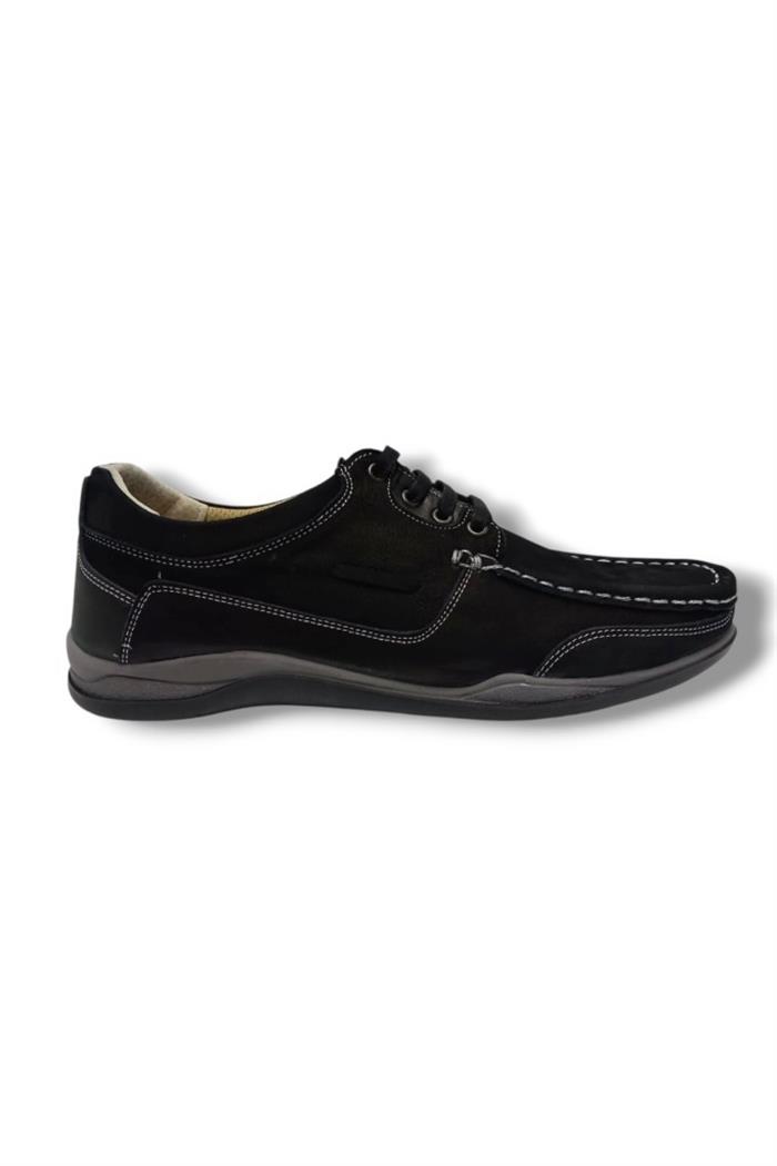 Master 1712-25 Hakiki Nubuk Deri Casual Erkek Ayakkabı Siyah