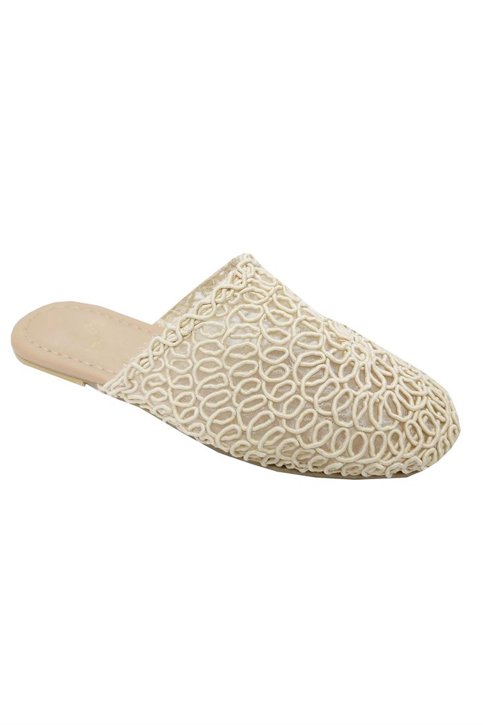 Melike Shoes 4002 Örgülü Trend Fashion Kadın Terlik