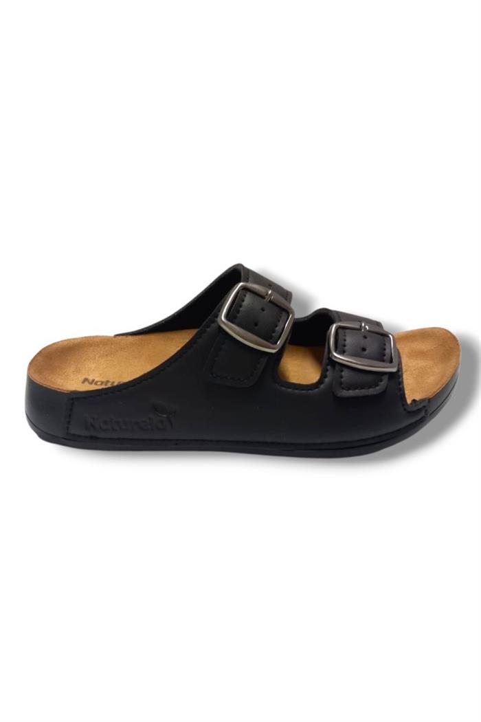 Naturela 15920-25 Deri Comfort Çift Bant Terlik 36-40