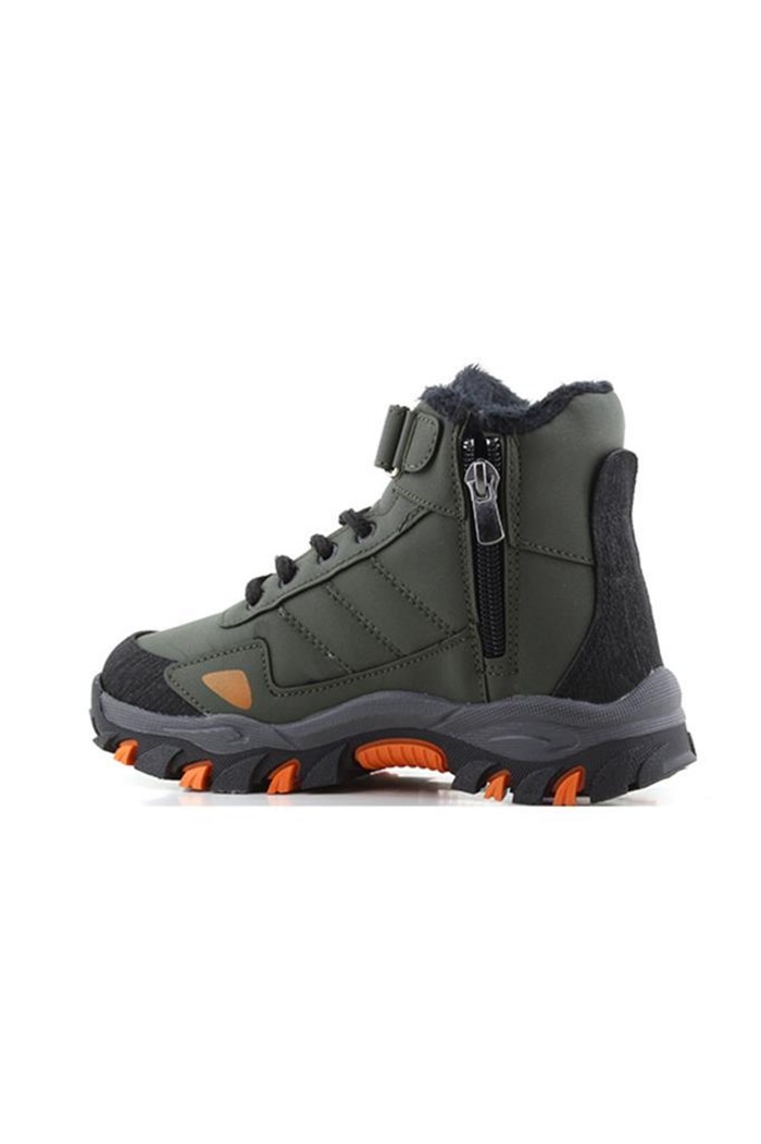 Ndrops 059 Filet Kürklü Erkek Çocuk Spor Bot 28-35 Haki Oranj