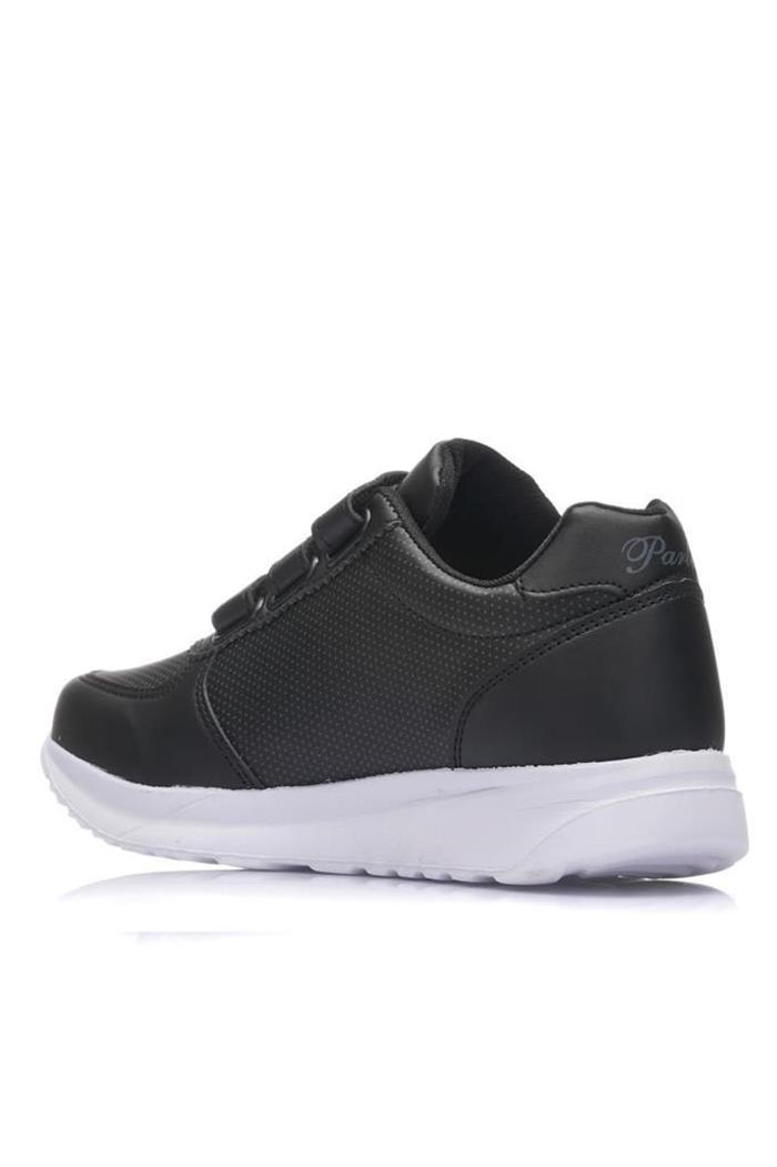 Parley 918-24 Deri Cırtlı Anatomik Kadın Sneaker Siyah Beyaz