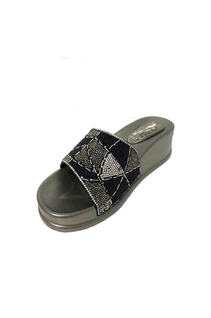Pienn 20028-001 Anatomik Fashion Taşlı  Kadın Terlik