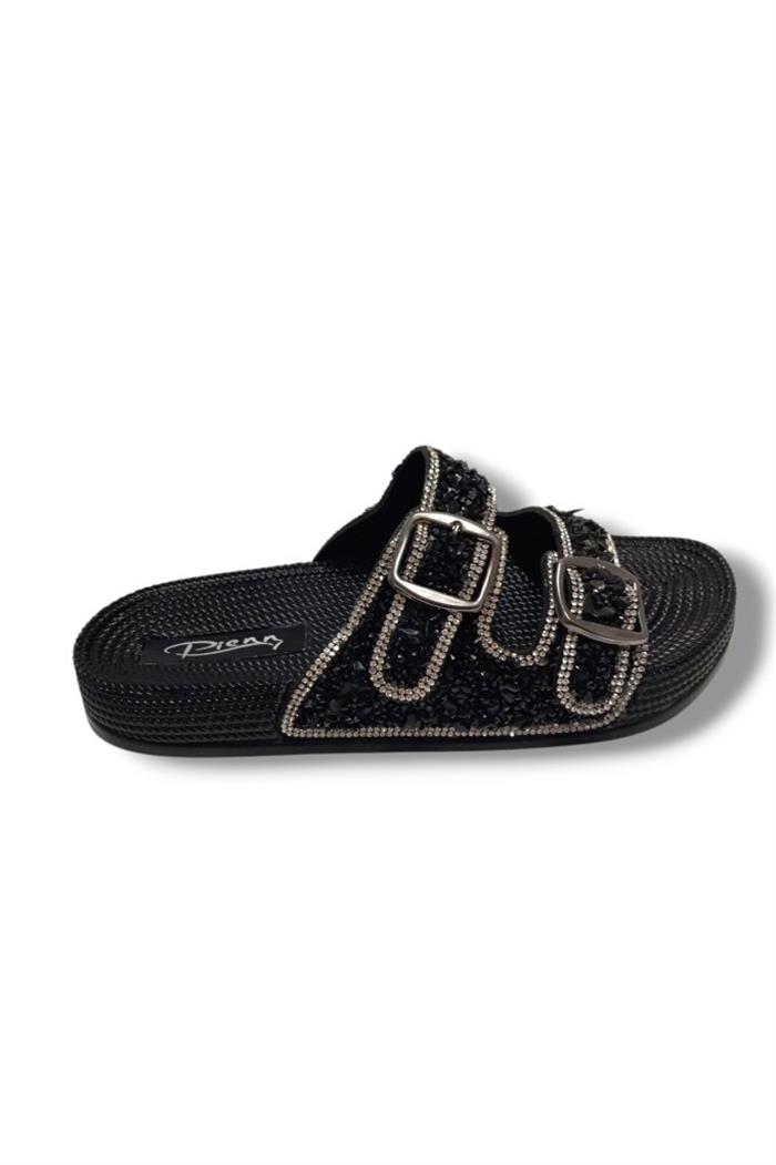 Pienn 20057-001 Anatomik Fashion Taşlı  Kadın Terlik