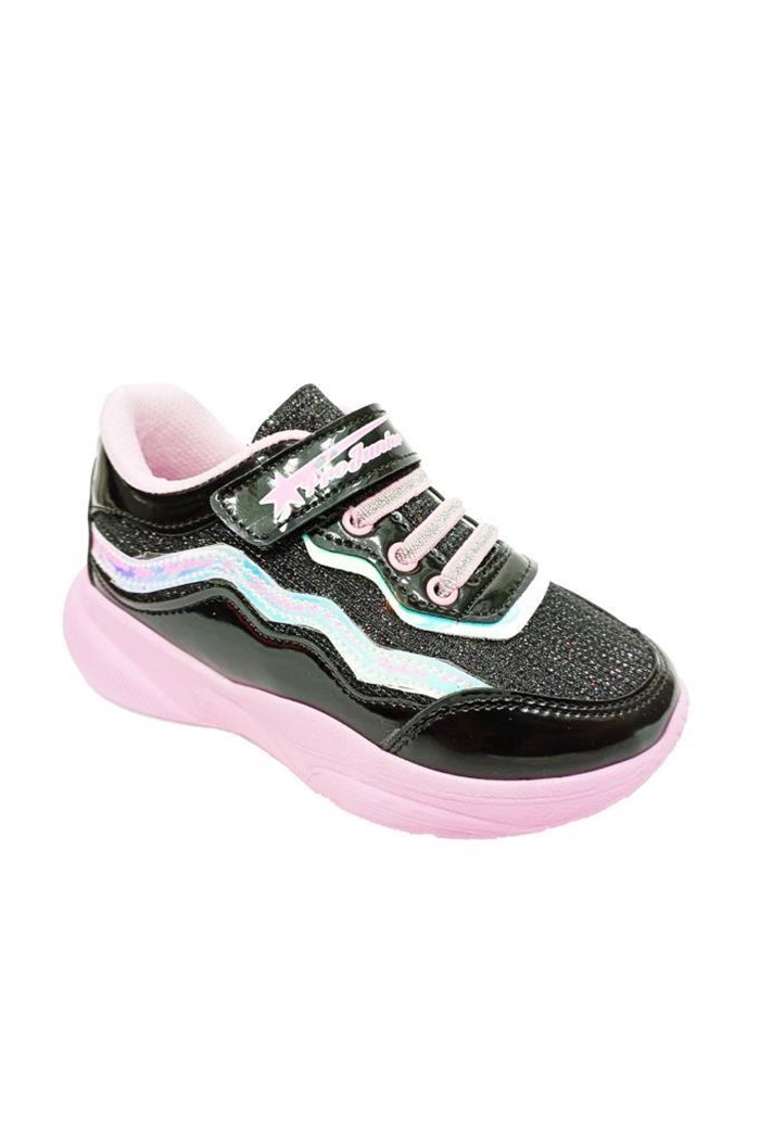 Pro Kids 2202-P Simli Deri Kız Çocuk Sneakers Ayakkabı