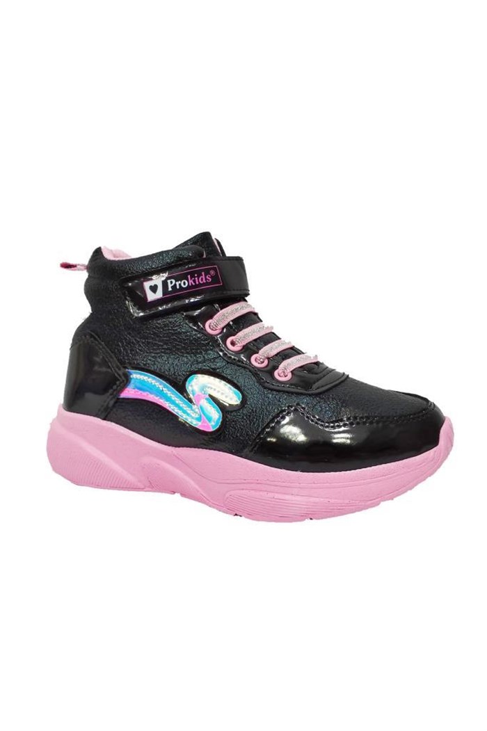 Pro Kids 2206-P Parlak Deri Kız Çocuk Sneakers Bot