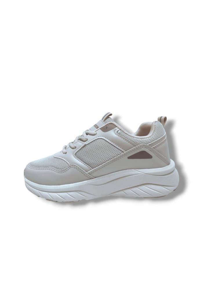 Queen Step 2110-25 Deri Anorak Anatomik Sneaker Bej Kahve 36-40