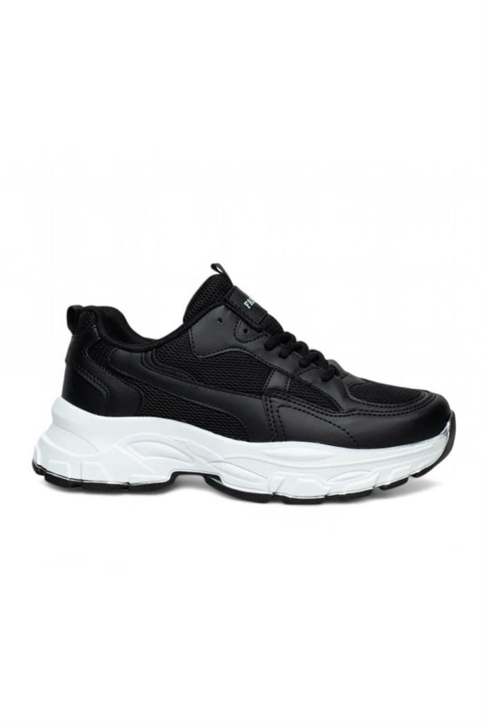 Queen Step 9953-25 Deri Anorak Anatomik Sneaker Siyah Beyaz 36-40