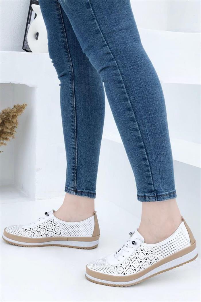Sdf 701-24  Baskı  Deri Trend Fashion Kadın Ayakkabı