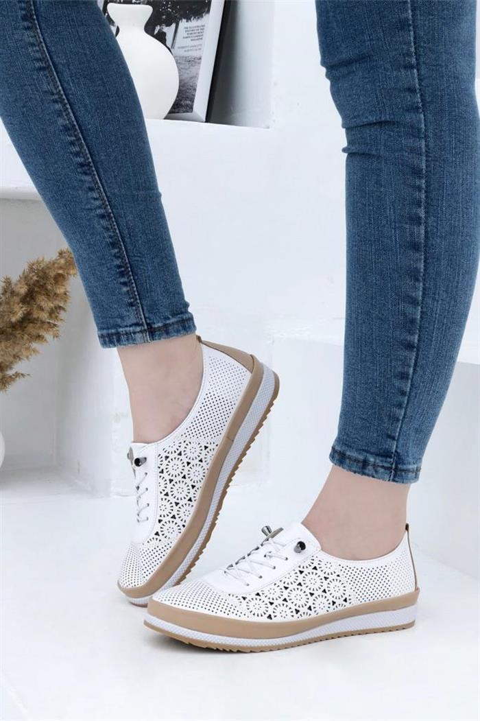 Sdf 701-24  Baskı  Deri Trend Fashion Kadın Ayakkabı