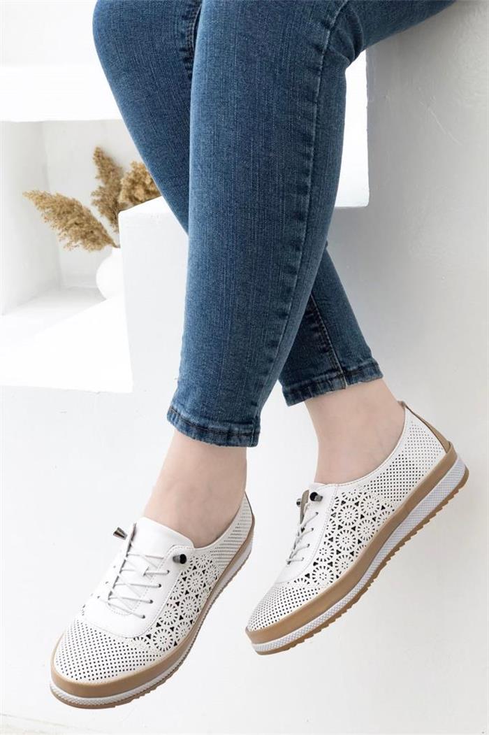 Sdf 701-24  Baskı  Deri Trend Fashion Kadın Ayakkabı