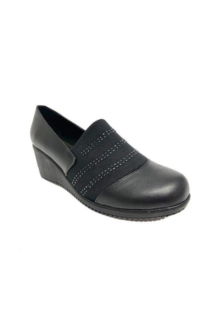 Sdf D-08 Deri Trend Fashion Dolgu Topuklu Kadın Ayakkabı