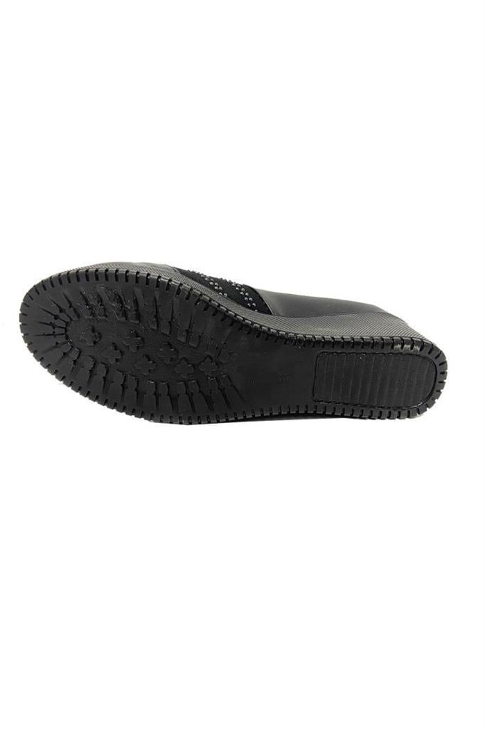 Sdf D-08 Deri Trend Fashion Dolgu Topuklu Kadın Ayakkabı