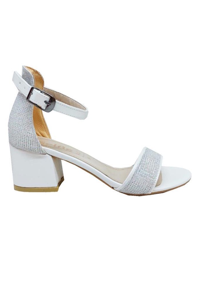 Selfie 4601 Simli Kalın Topuk Fashion Kadın Sandalet