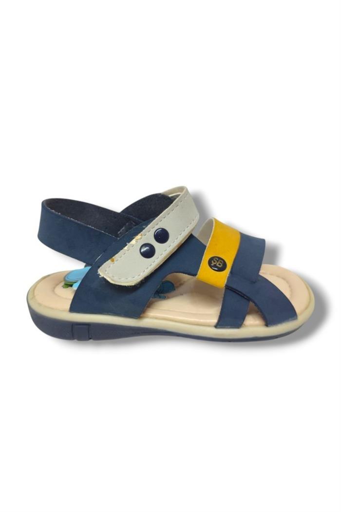 Şirinbebe 1563-20 Anatomik Tek Cirtli Erkek Çocuk Sandalet Lacivert Sari 21-25
