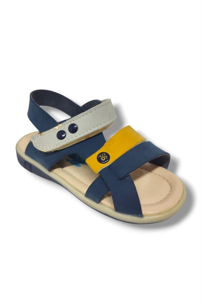 Şirinbebe 1563-20 Anatomik Tek Cirtli Erkek Çocuk Sandalet Lacivert Sari 21-25