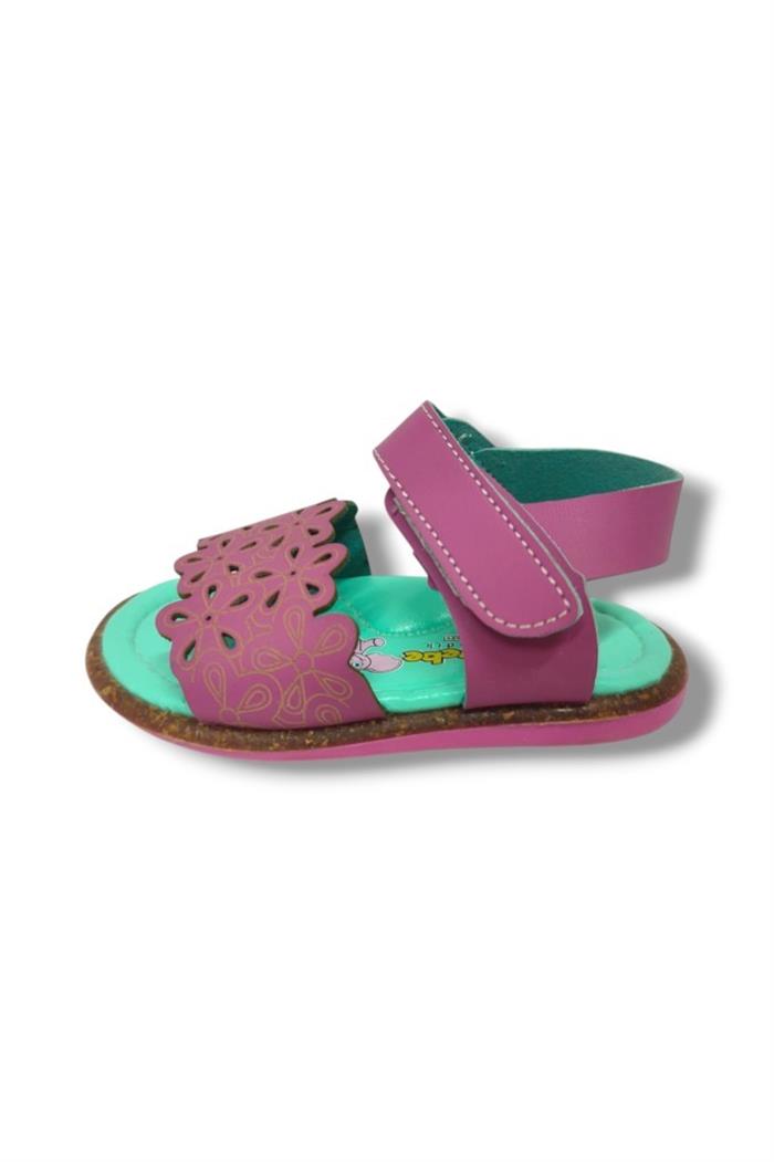 Şirinbebe 1576-20 Anatomik Desenli Tek Bant Cırtlı Kız Çocuk Sandalet Pembe 21-25