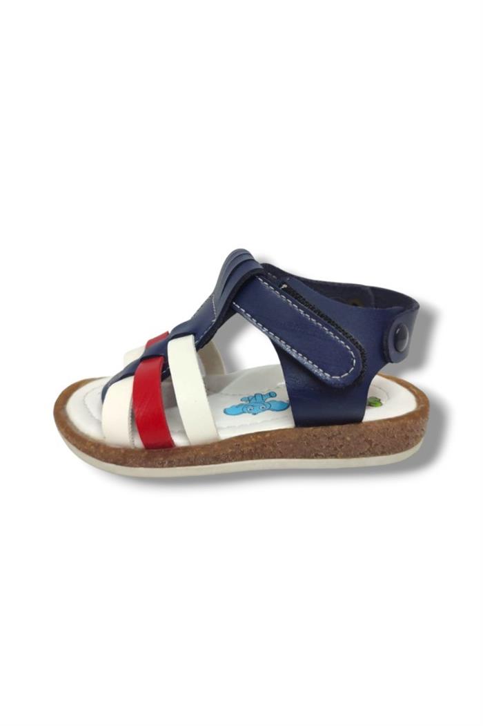 Şirinbebe 1580-20 3 Şerit Bağlama Erkek Çocuk Sandalet Lacivert Beyaz 21-25