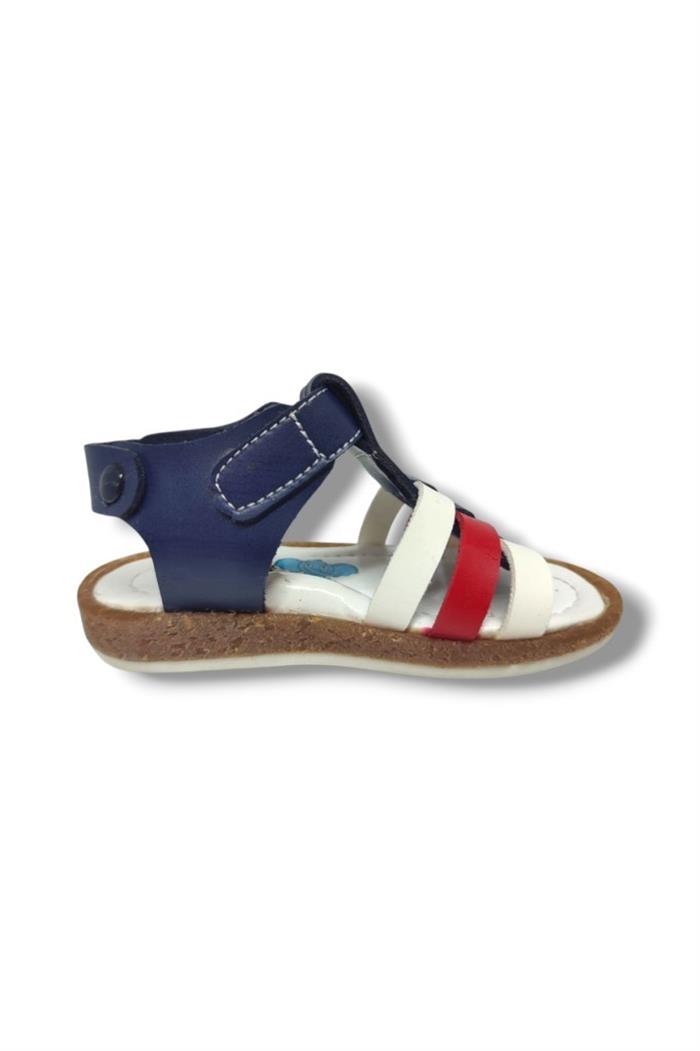 Şirinbebe 1580-20 3 Şerit Bağlama Erkek Çocuk Sandalet Lacivert Beyaz 21-25