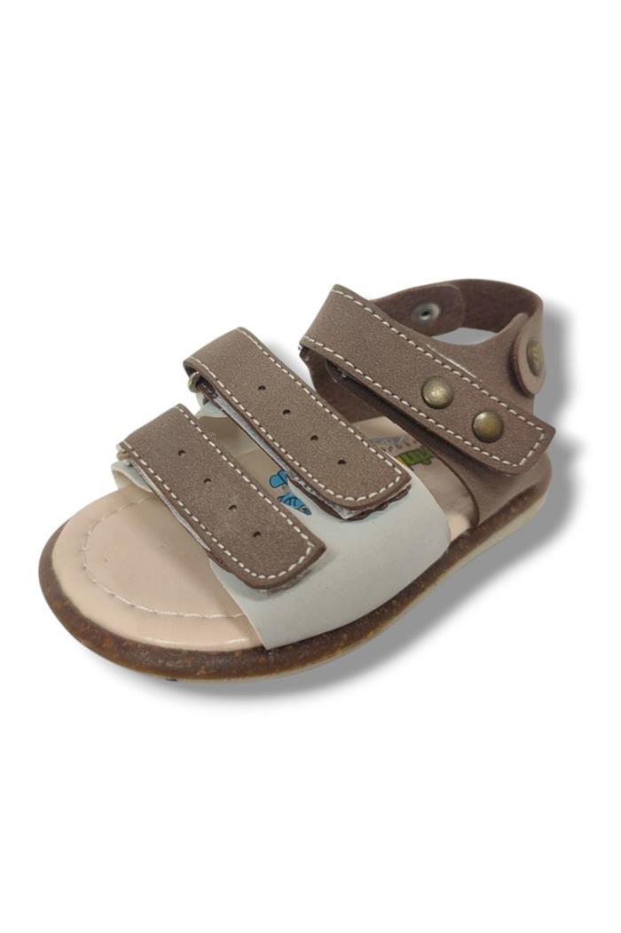 Şirinbebe 1603-20 Anatomik 3 Cirt Bant Erkek Çocuk Sandalet Lacivert Bej Kahveregi 18-20