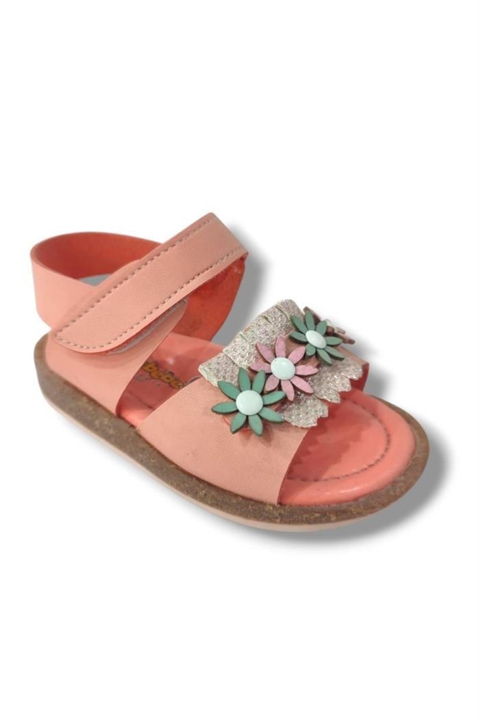Şirinbebe 1646-20 Tek Bant Çiçekli Kız Çocuk Sandalet 21-25