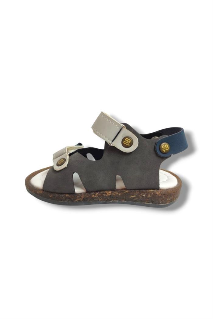 Şirinbebe 1654-20 Çift Cırt Tokalı Erkek Çocuk Sandalet Füme Gri 21-25