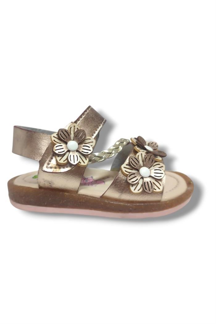 Şirinbebe 1662-20 Örgü Şerit Cırt Kız Çocuk Sandalet 21-25
