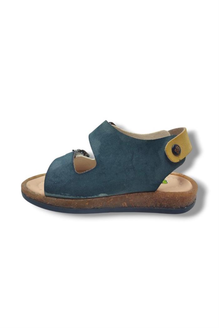 Şirinbebe 1725-20 2 Kemer Tokalı Erkek Sandalet Gri Sarı 21-25