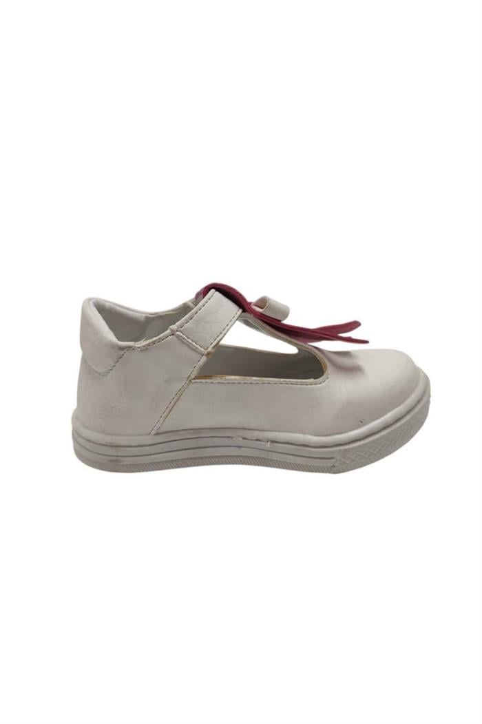 Şirinbebe 1729-20 Deri Püsküllü Kız Çocuk Sandalet Beyaz Pembe 21-25