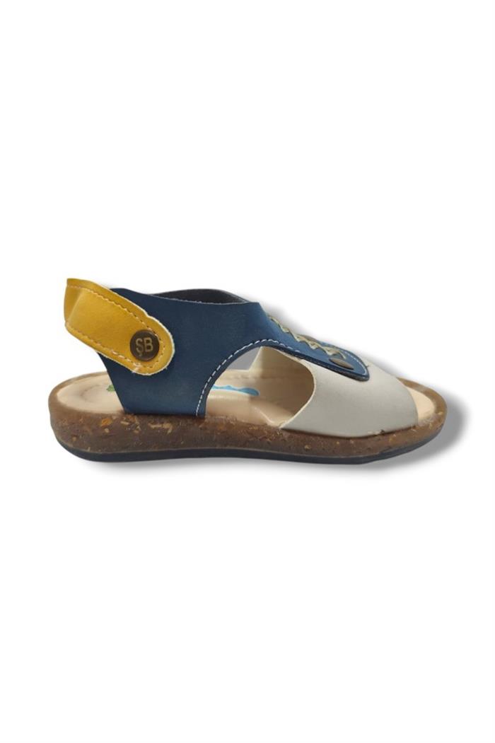 Şirinbebe 1731-20 Orta Dikişli Erkek Çocuk Sandalet Lacivert Sarı 21-25